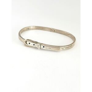 Vintage Mexican 925 Sterling Silver Belt Buckle Bangle Bracelet CII